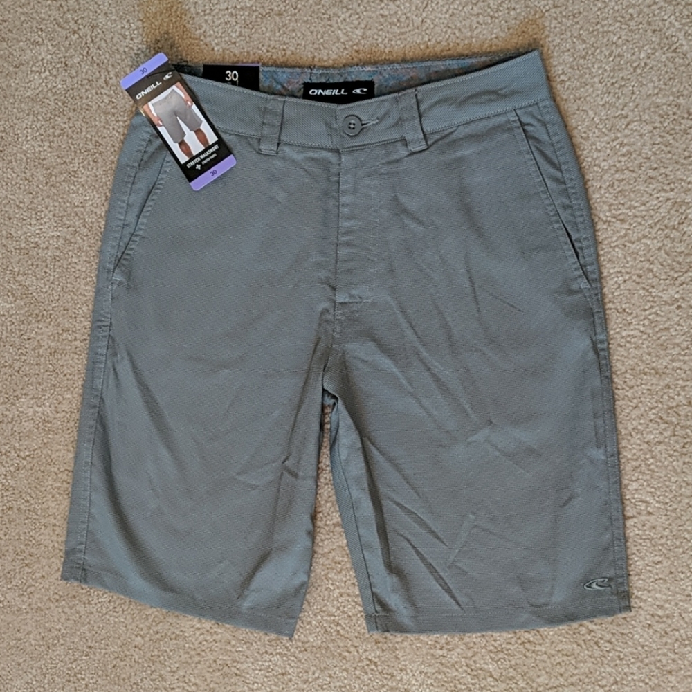 NWT O'Neill Stretch Walkshort grey shorts, sz 30